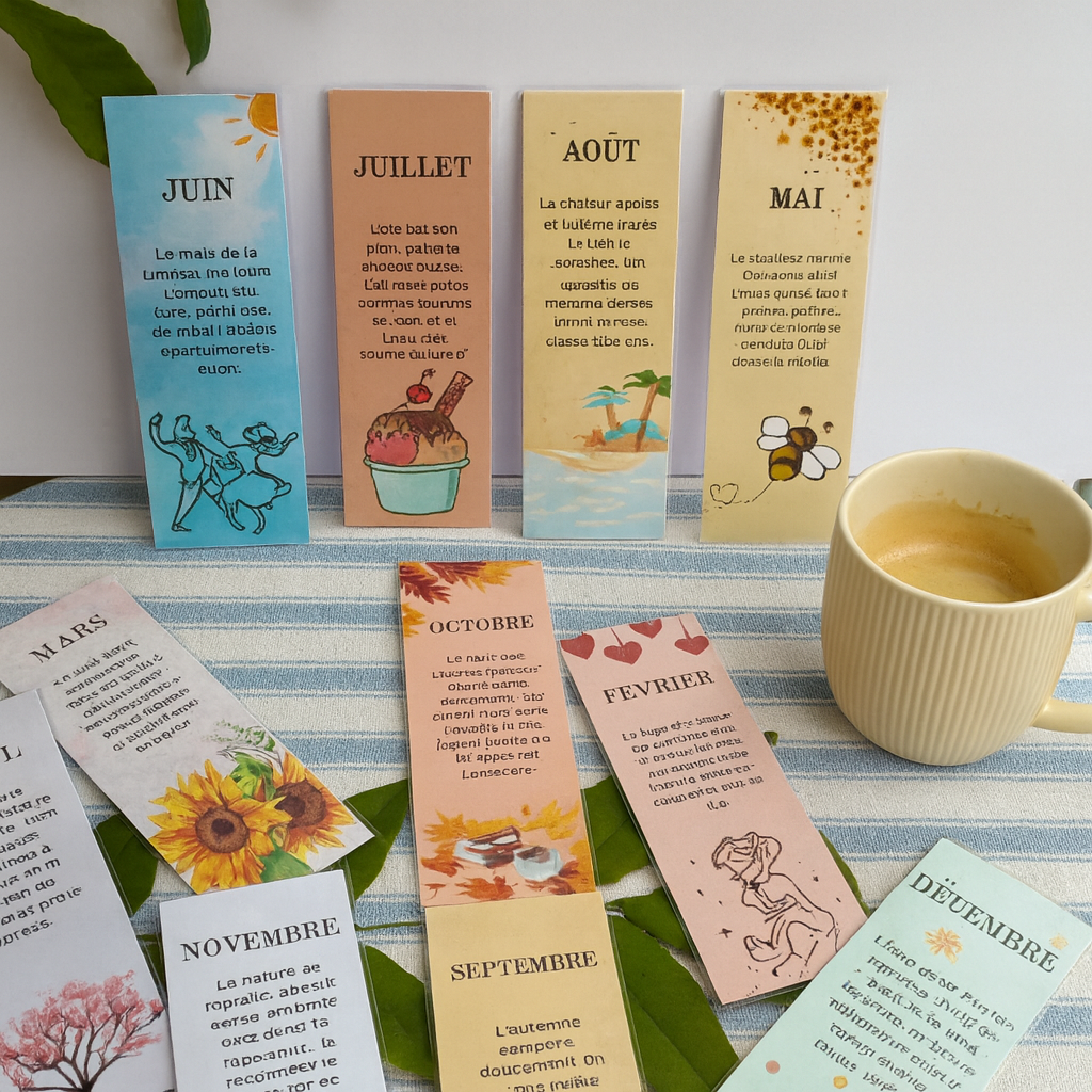 🌸 Marque-pages Les Mois de l’Année
