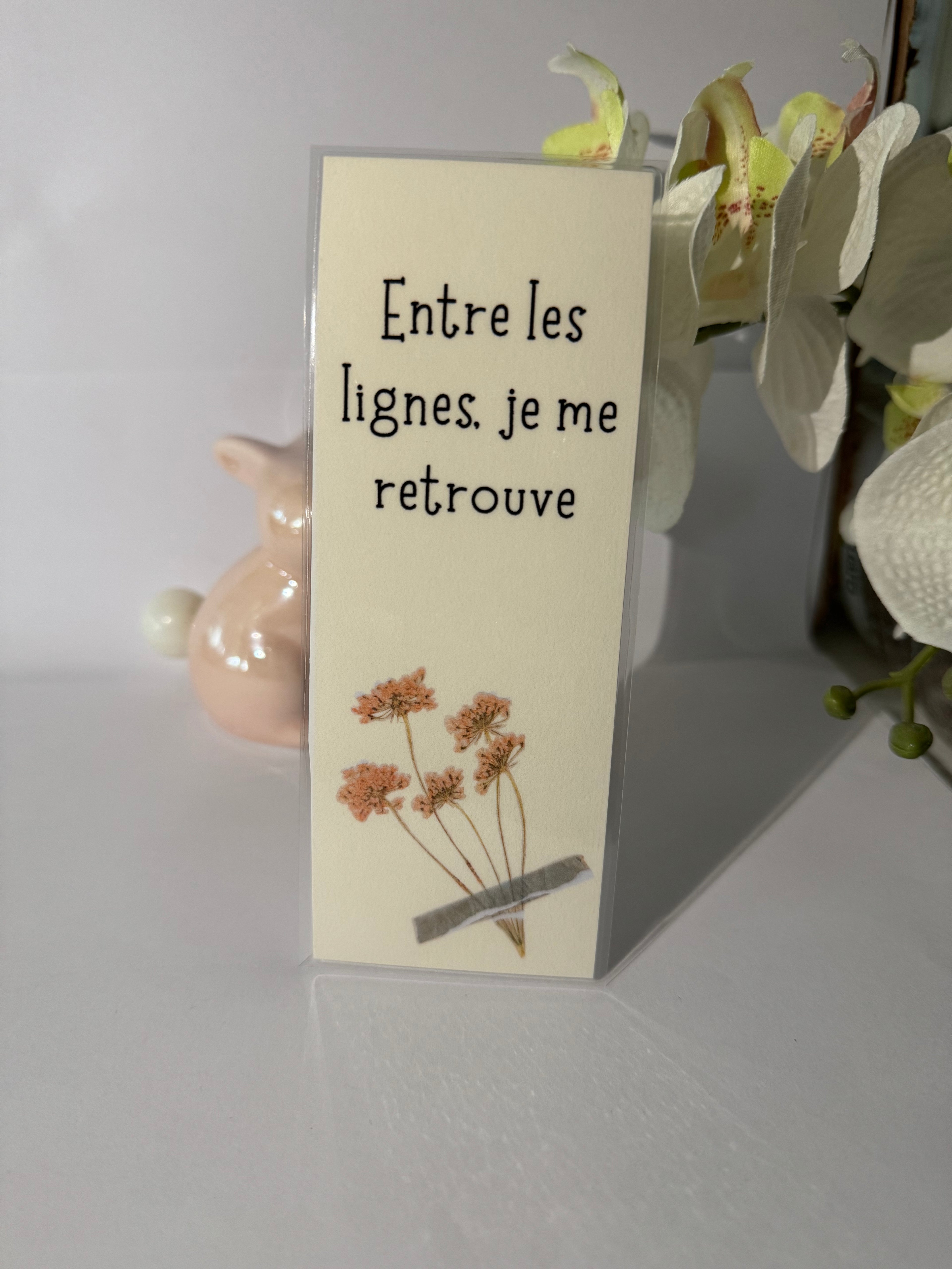 Marque page Entre les lignes, je me retrouve”