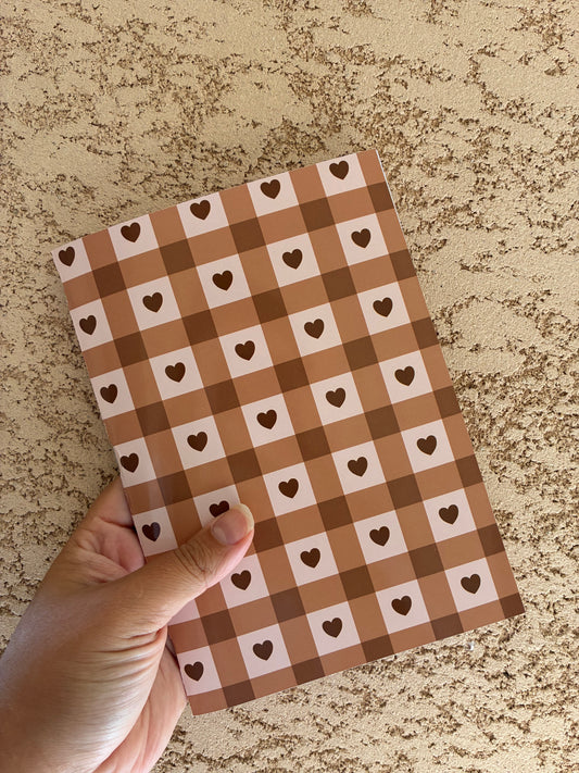 🤎 Cahier A5 – Cœurs chocolat