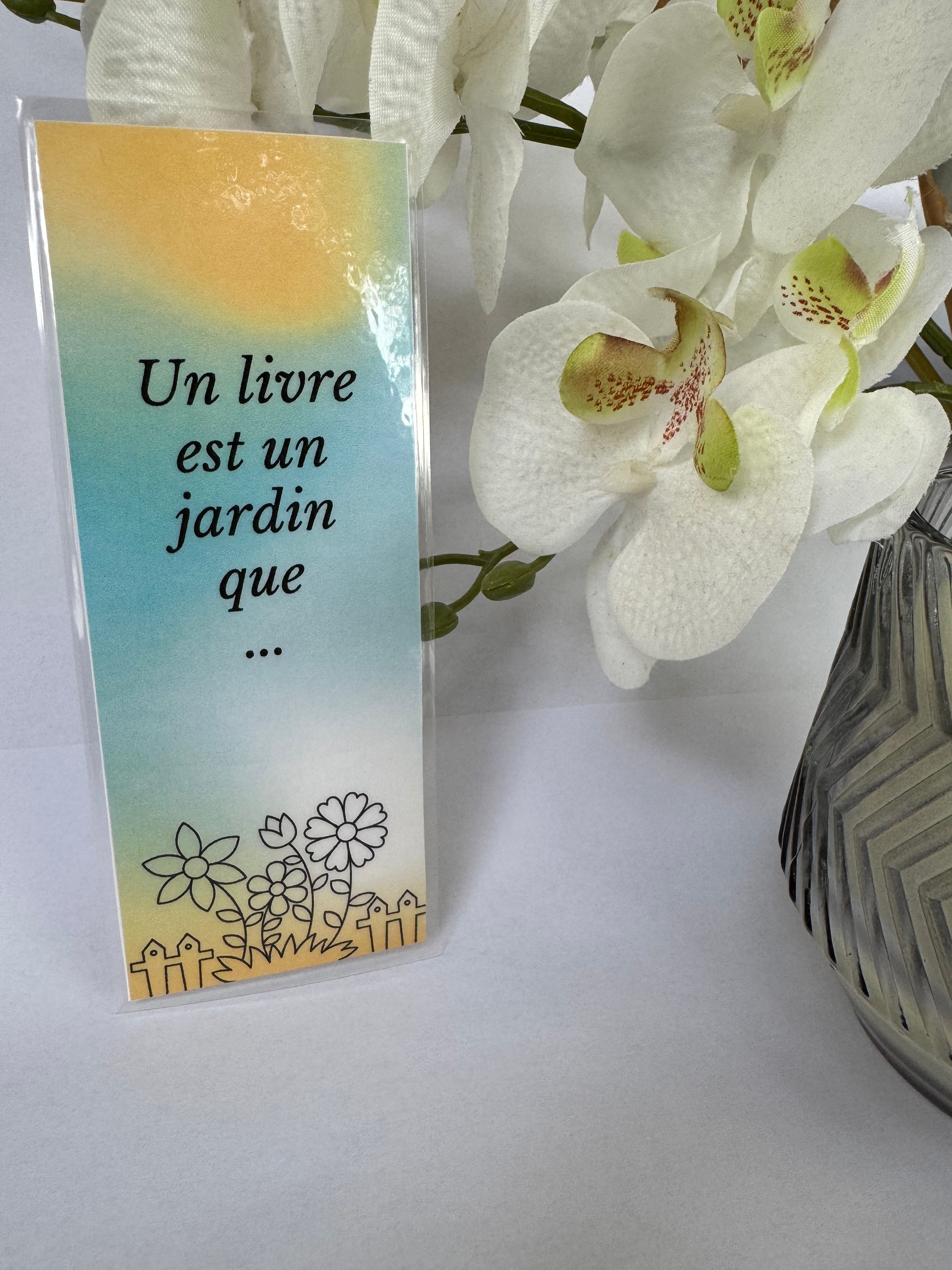Marque-page recto-verso – “Un livre est un jardin”