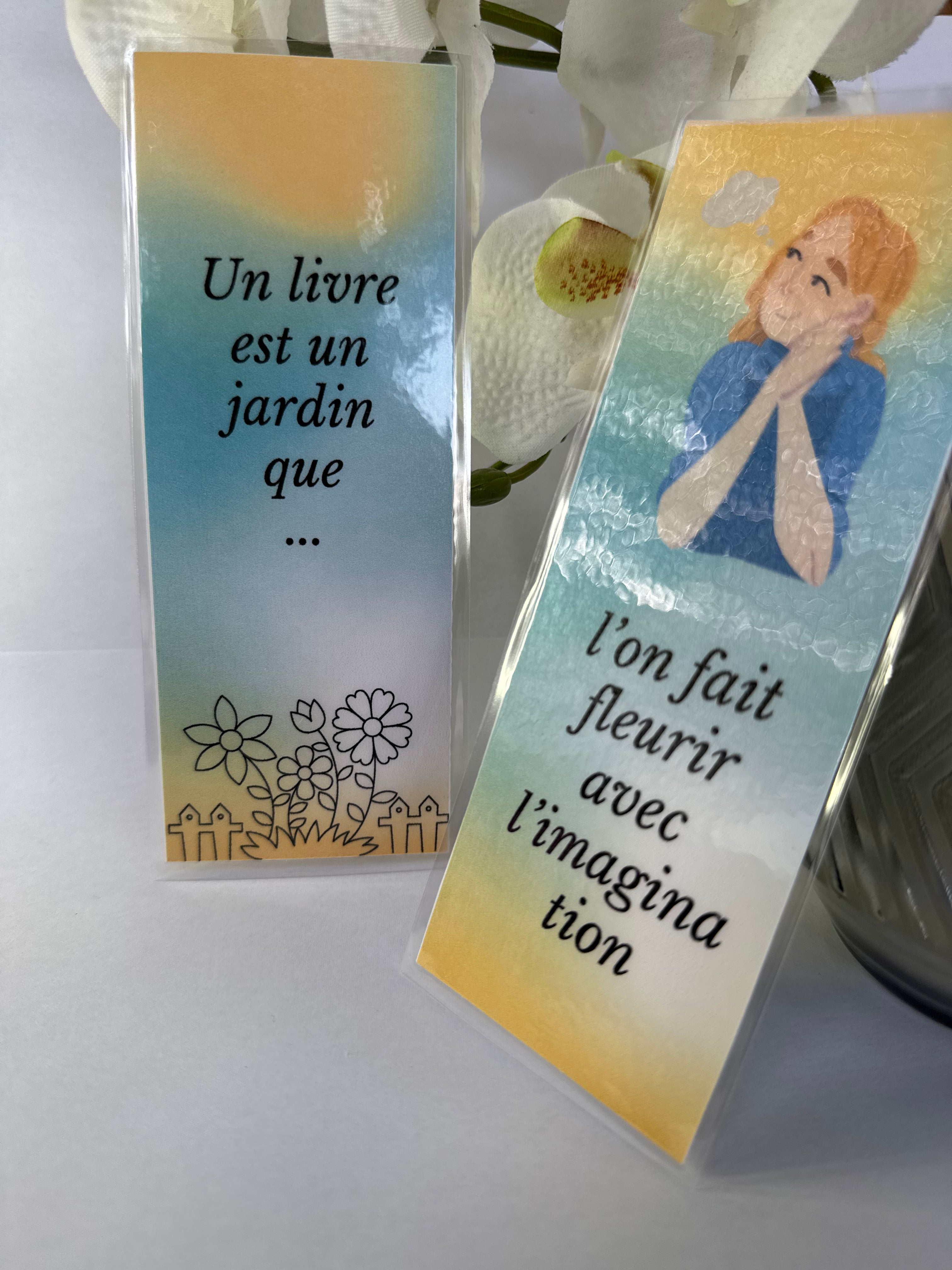 Marque-page recto-verso – “Un livre est un jardin”