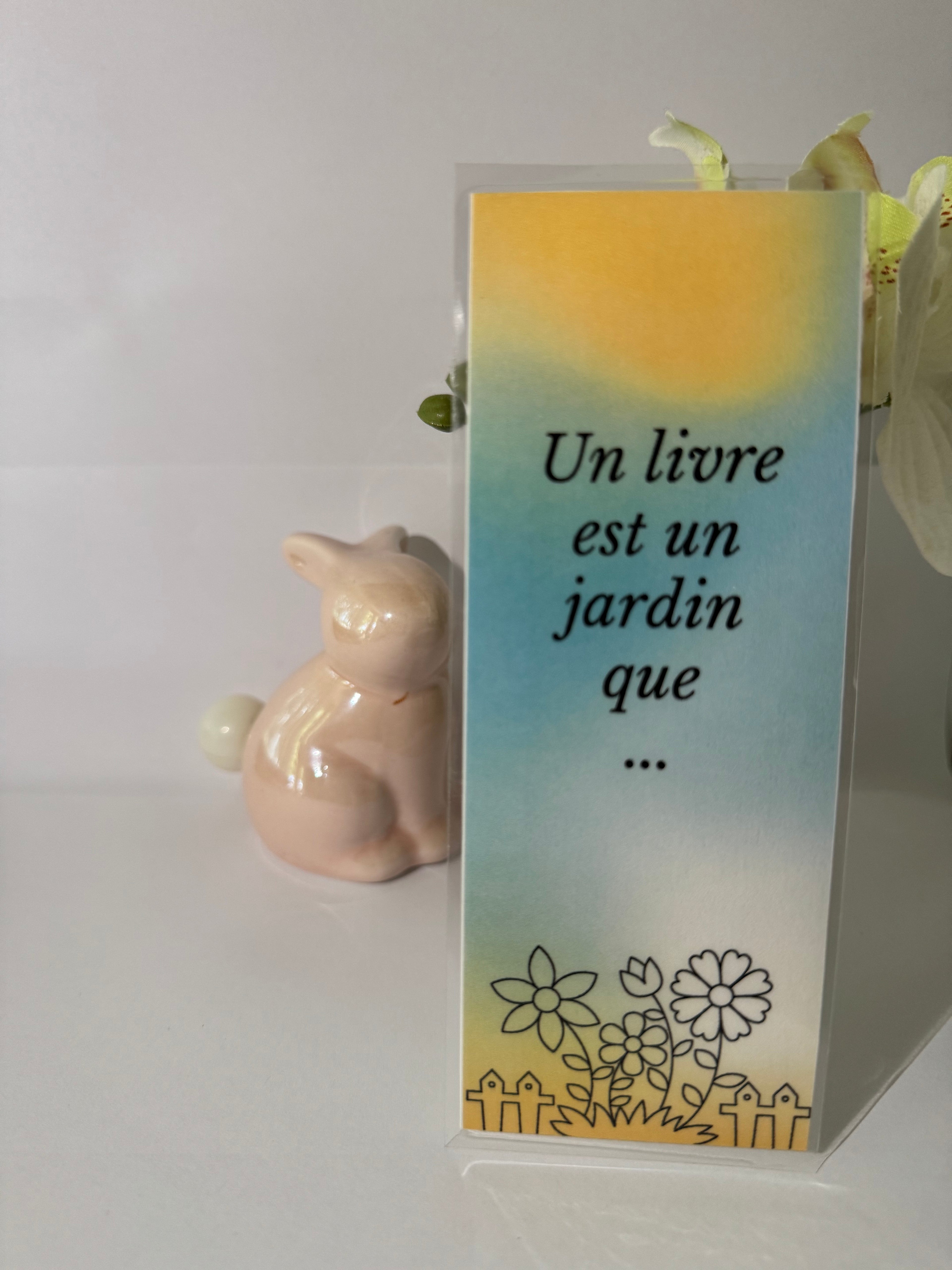 Marque-page recto-verso – “Un livre est un jardin”
