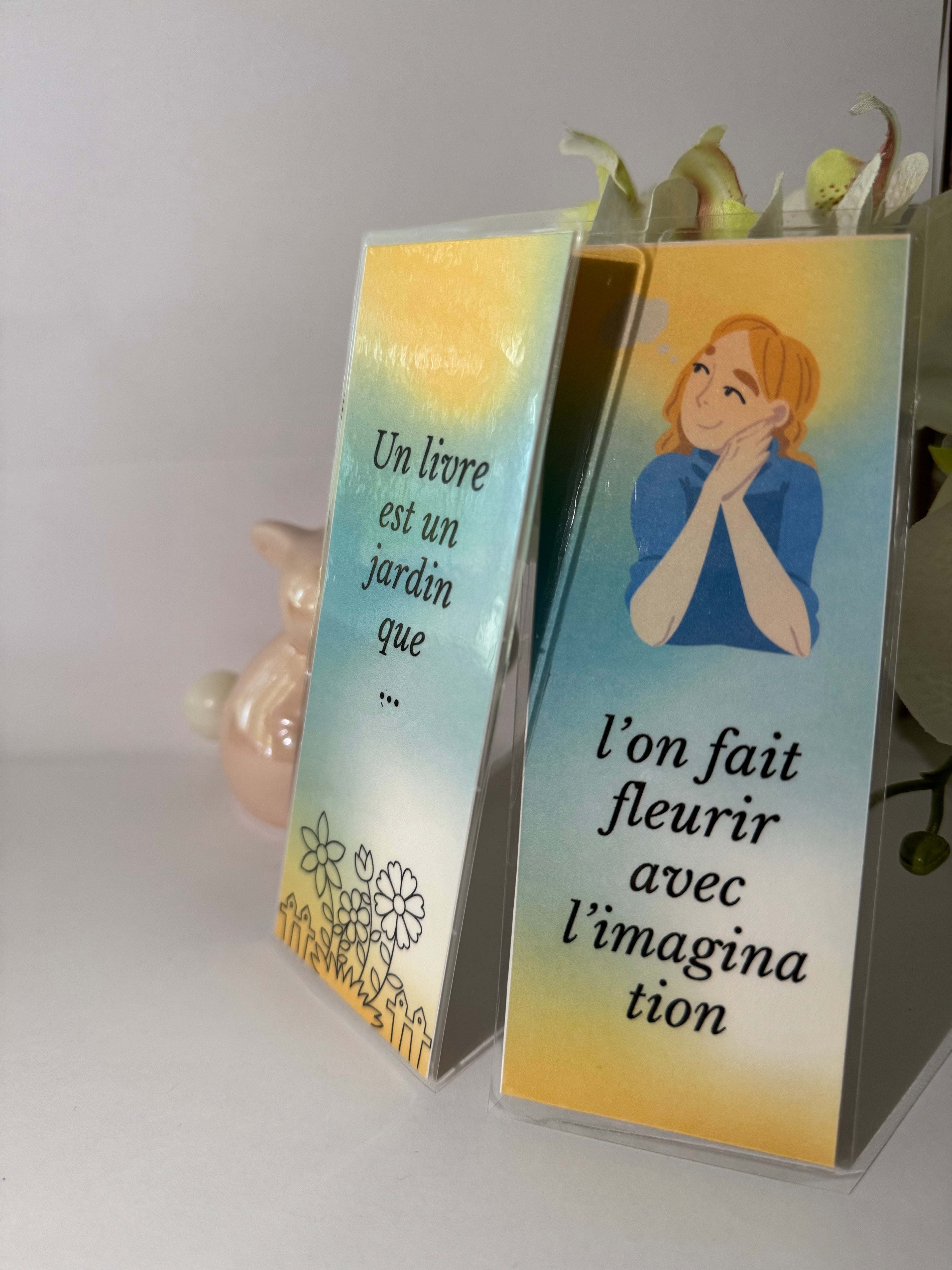 Marque-page recto-verso – “Un livre est un jardin”