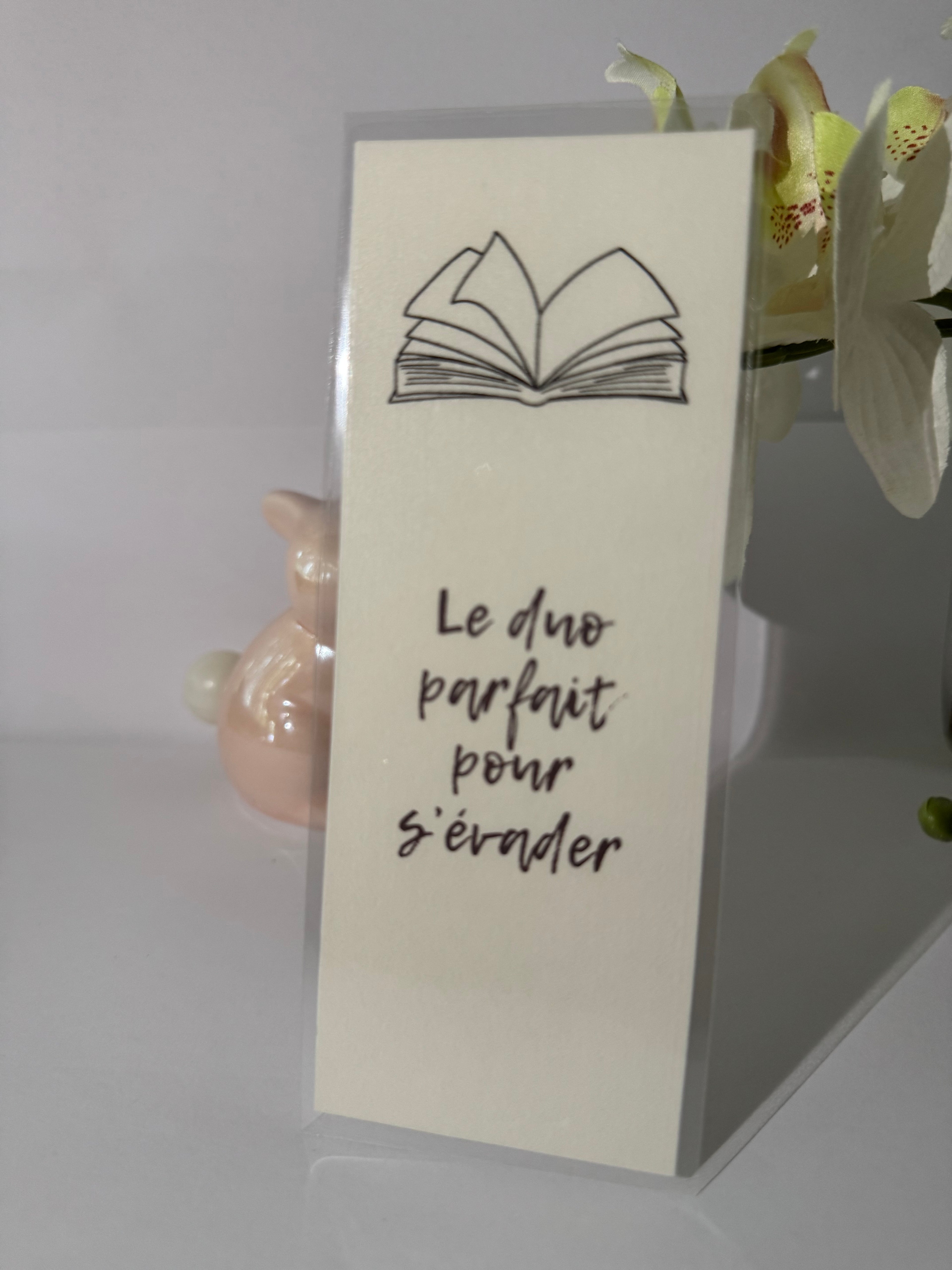 Marque-page recto-verso – “Un bon livre + un bon café