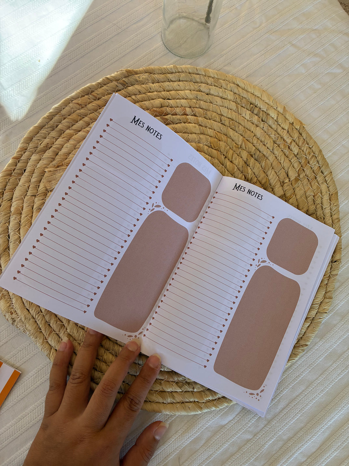 🤎 Cahier A5 – Cœurs chocolat