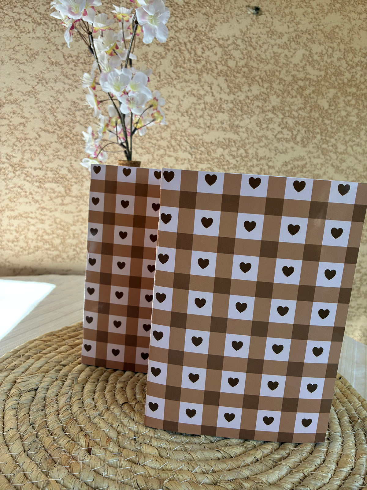 🤎 Cahier A5 – Cœurs chocolat