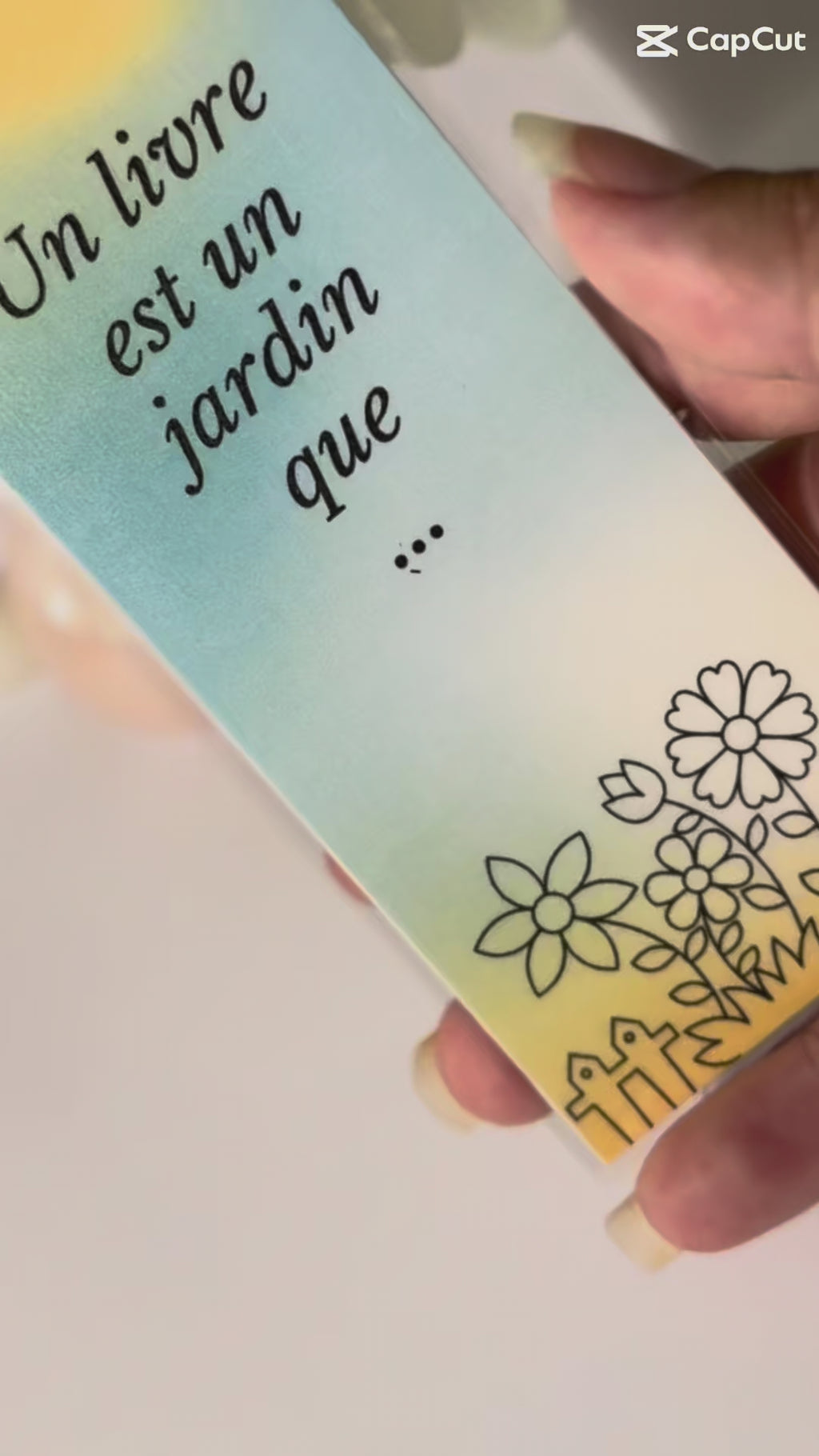 Marque-page recto-verso – “Un livre est un jardin”