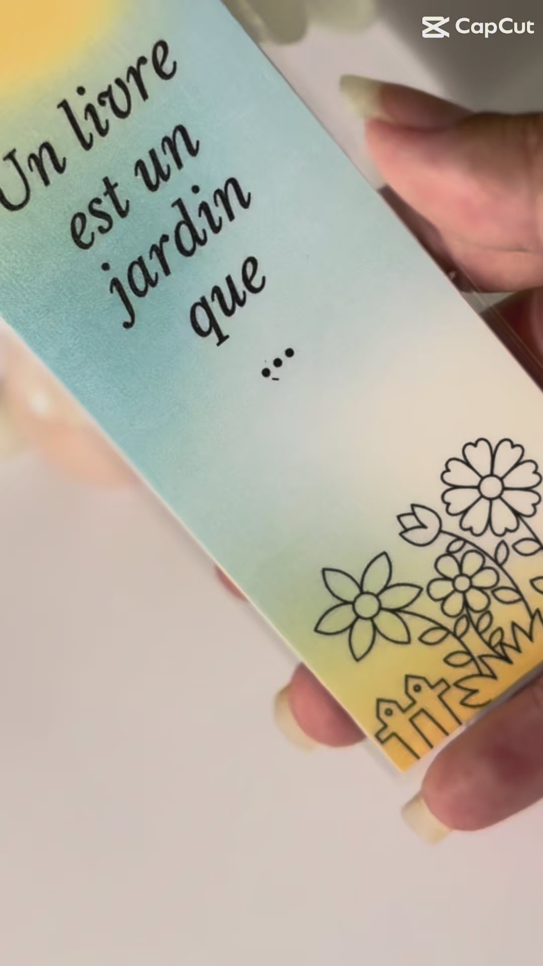 Marque-page recto-verso – “Un livre est un jardin”